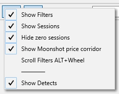 Кнопка “Воронка” (Показать фильтры на графиках)